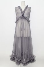 画像1: axes femme / レイヤード用チュールワンピース  グレー T-26-03-17-034-AX-OP-SA-ZT (1)