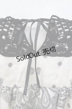 画像5: axes femme / ニットレースペイズリープリントチュニック  アイボリーＸ黒 T-26-03-17-035-AX-OP-SA-ZT