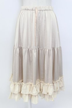 画像1: axes femme kawaii / ミディフリルペチスカート  ベージュ T-26-03-17-036-AX-SK-SA-ZT