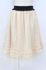 画像1: axes femme / 裾フリルチュールスカート  キナリ T-26-03-17-037-AX-SK-SA-ZT (1)
