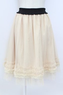 画像1: axes femme / 裾フリルチュールスカート  キナリ T-26-03-17-037-AX-SK-SA-ZT