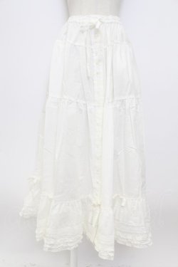 画像1: PINK HOUSE / ピンタックフリルスカート  白 T-26-03-17-039-LO-SK-SA-ZT