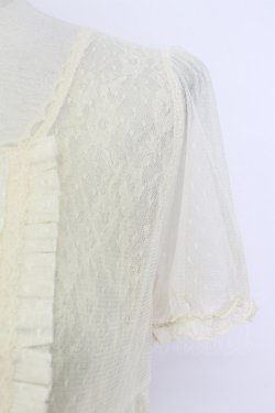 画像3: axes femme / 総レース半袖ブラウス M キナリ T-26-03-17-007-AX-BL-SA-ZT