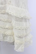 画像4: axes femme / 総レース半袖ブラウス M キナリ T-26-03-17-007-AX-BL-SA-ZT (4)