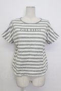 PINK HOUSE / ロゴボーダー半袖カットソー  グレーＸ白 T-26-03-17-009-LO-TO-SA-ZT