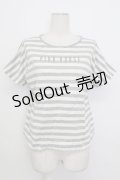 PINK HOUSE / ロゴボーダー半袖カットソー  グレーＸ白 T-26-03-17-009-LO-TO-SA-ZT650