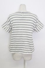 画像2: PINK HOUSE / ロゴボーダー半袖カットソー  グレーＸ白 T-26-03-17-009-LO-TO-SA-ZT650 (2)