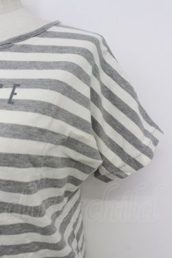 画像3: PINK HOUSE / ロゴボーダー半袖カットソー  グレーＸ白 T-26-03-17-009-LO-TO-SA-ZT