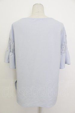 画像2: axes femme / 袖レース切替カットプルオーバー  サックス T-26-03-17-011-AX-TO-SA-ZT