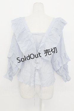 画像2: axes femme / ボリュームフリルカーデ M サックス T-26-03-17-012-AX-TO-SA-ZT