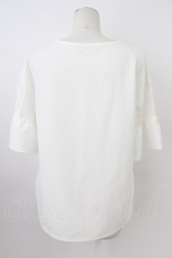 画像2: axes femme / 袖レース切替カットプルオーバー  ホワイト T-26-03-17-002-AX-TO-SA-ZT