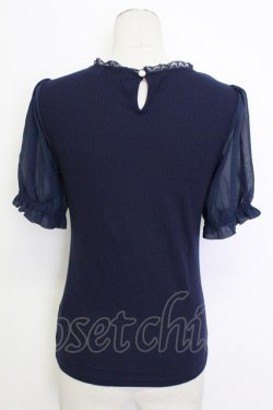 画像2: axes femme POETIQUE / ブーケリボン刺繍リブプルオーバー M ブルー T-26-03-17-014-AX-TO-SA-ZT