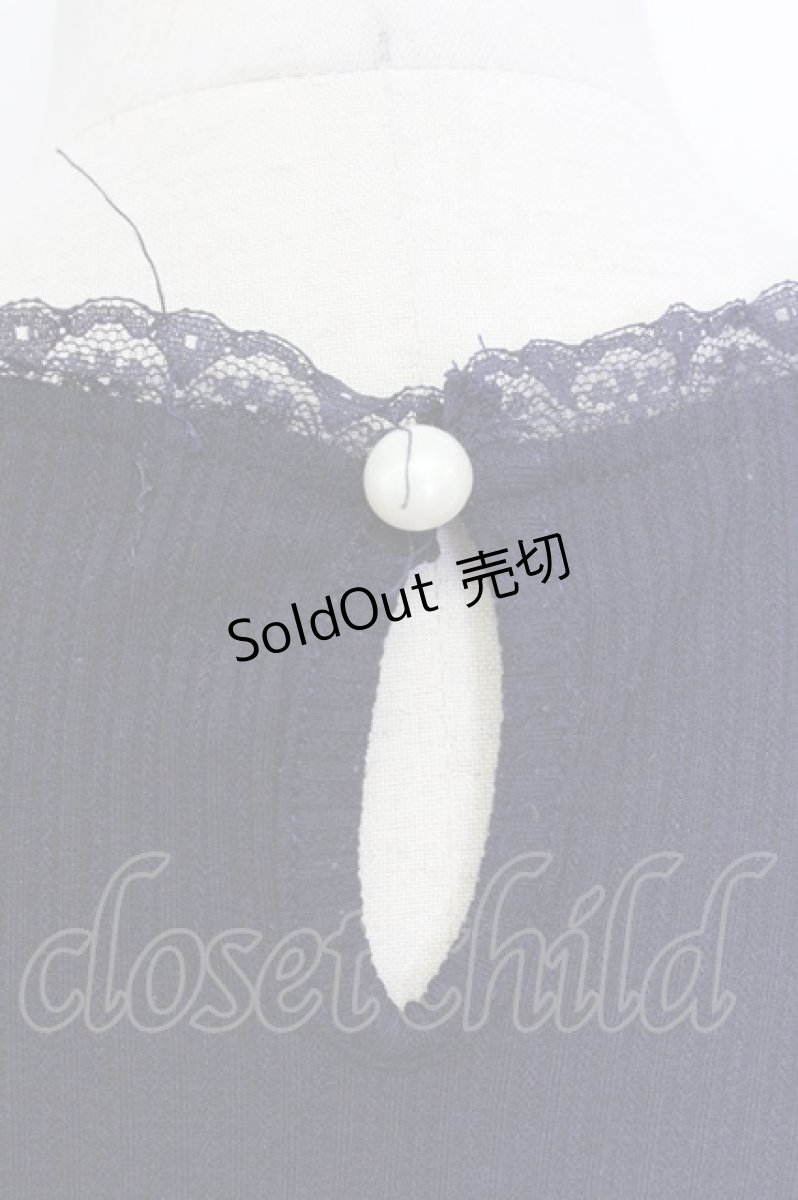 画像5: axes femme POETIQUE / ブーケリボン刺繍リブプルオーバー M ブルー T-26-03-17-014-AX-TO-SA-ZT (5)