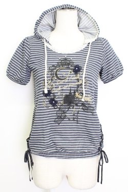 画像1: axes femme / キャッスルフレームカットソー M ネイビー T-26-03-17-015-AX-TO-SA-ZT