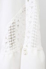 画像3: axes femme / 袖レース切替カットプルオーバー  ホワイト T-26-03-17-002-AX-TO-SA-ZT650 (3)