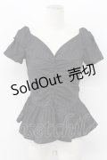 Lily Brown / ドット半袖トップス  黒 T-26-03-17-016-EL-TO-SA-ZT650