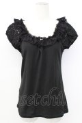 MR corset / レース切り替えカットソー  黒 T-26-03-17-017-PU-TO-SA-ZT