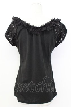 画像2: MR corset / レース切り替えカットソー  黒 T-26-03-17-017-PU-TO-SA-ZT