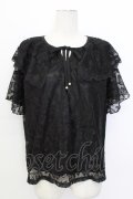 axes femme / 総レースケープトップス  ブラック T-26-03-17-019-AX-TO-SA-ZT