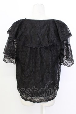 画像2: axes femme / 総レースケープトップス  ブラック T-26-03-17-019-AX-TO-SA-ZT