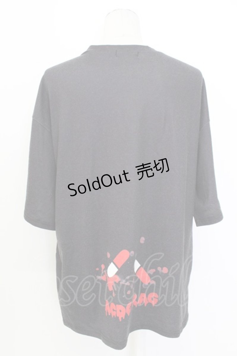 画像2: ACDC RAG / うさぎくまぬいぐるみTシャツ  黒Ｘ白Ｘ赤 T-26-03-17-022-PU-TO-SA-ZT650 (2)