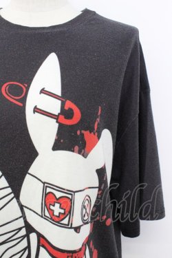 画像3: ACDC RAG / うさぎくまぬいぐるみTシャツ  黒Ｘ白Ｘ赤 T-26-03-17-022-PU-TO-SA-ZT