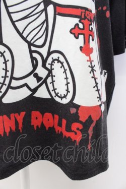 画像4: ACDC RAG / うさぎくまぬいぐるみTシャツ  黒Ｘ白Ｘ赤 T-26-03-17-022-PU-TO-SA-ZT