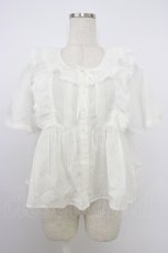 画像1: Chalmiere / ネグリジェブラウス M ホワイト T-26-03-21-001-0-BL-SA-ZT568 (1)