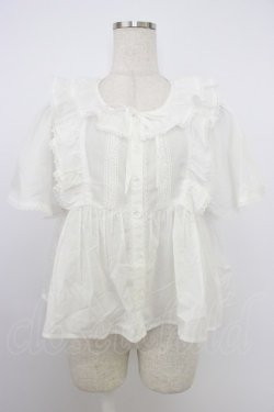 画像1: Chalmiere / ネグリジェブラウス M ホワイト T-26-03-21-001-0-BL-SA-ZT