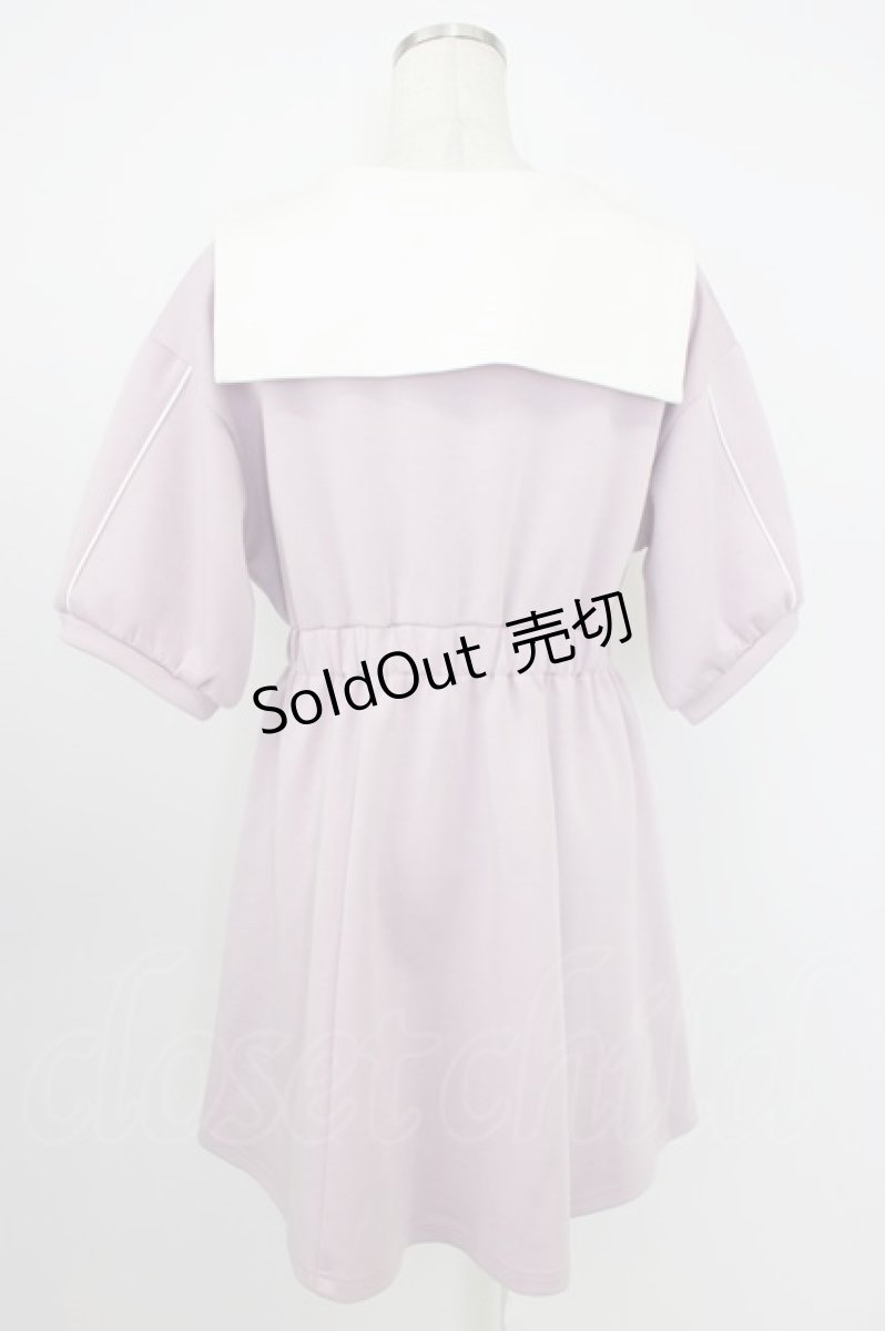 画像2: axes femme POETIQUE / セーラーカラーカットワンピース M ピンク T-26-03-21-027-AX-OP-SA-ZH (2)