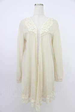画像1: axes femme / バックレースロングカーディガン M アイボリー T-26-03-21-028-AX-TO-SA-ZT