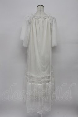 画像2: axes femme / フレアスリーブチュールワンピース  ホワイト T-26-03-21-030-AX-OP-SA-ZT