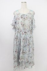 画像1: axes femme / 花柄肩あきワンピース M サックス T-26-03-21-031-AX-OP-SA-ZT560 (1)