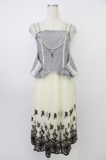 画像1: axes femme / 異素材組み合わせワンピース M グレー×アイボリー T-26-03-21-033-AX-OP-SA-ZT551 (1)