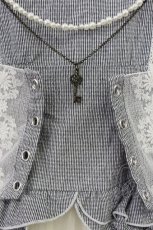 画像3: axes femme / 異素材組み合わせワンピース M グレー×アイボリー T-26-03-21-033-AX-OP-SA-ZT551 (3)