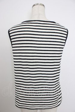 画像2: INGEBORG / パイル地ボーダーロゴタンクトップ  ブラック T-26-03-21-004-LO-TO-SA-ZT