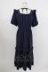 画像2: axes femme / ハシゴレース×袖バラ刺繍ワンピース  ネイビー T-26-03-21-037-AX-OP-SA-ZT (2)