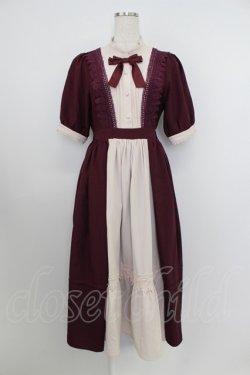 画像1: axes femme kawaii / エレガントドールワンピース M ワイン T-26-03-21-038-AX-OP-SA-ZT