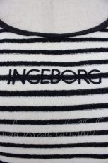 画像4: INGEBORG / パイル地ボーダーロゴタンクトップ  ブラック T-26-03-21-004-LO-TO-SA-ZT568 (4)