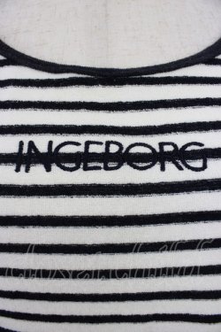 画像4: INGEBORG / パイル地ボーダーロゴタンクトップ  ブラック T-26-03-21-004-LO-TO-SA-ZT