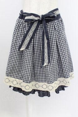 画像1: axes femme / ギンガムチェックスカート M ネイビー T-26-03-21-041-AX-SK-SA-ZT