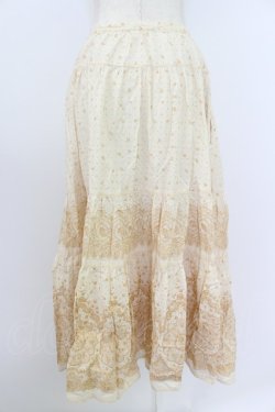 画像2: PINK HOUSE / 小花&レース柄前開きスカート  ベージュ T-26-03-21-044-LO-SK-SA-ZT