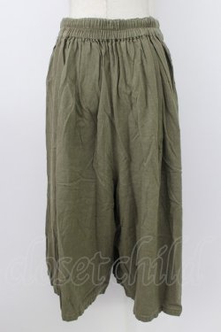 画像2: axes femme / 華刺繍リネンガウチョパンツ M オリーブ T-26-03-21-045-AX-PA-SA-ZT