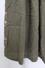 画像4: axes femme / 華刺繍リネンガウチョパンツ M オリーブ T-26-03-21-045-AX-PA-SA-ZT534 (4)
