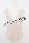 PINK HOUSE / カメリアモチーフニットベスト  ピンク T-26-03-21-006-LO-TO-SA-ZT