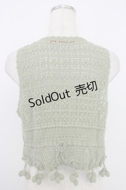 画像2: PINK HOUSE / ぶどうモチーフノースリーブニットトップス  グリーン T-26-03-21-007-LO-TO-SA-ZT