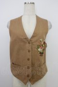 INGEBORG / 花瓶ロゴ刺繍ベスト  ブラウン T-26-03-21-008-LO-TO-SA-ZT
