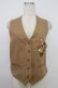 画像1: INGEBORG / 花瓶ロゴ刺繍ベスト  ブラウン T-26-03-21-008-LO-TO-SA-ZT (1)