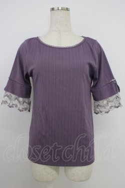 画像1: axes femme / カラーチュールレースプルオーバー  パープル T-26-03-21-013-AX-TO-SA-ZT