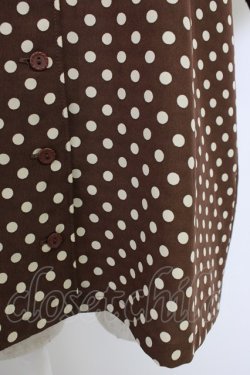 画像4: PINK HOUSE / ドット柄半袖開襟ブラウス  ブラウン T-26-03-21-014-LO-BL-SA-ZT